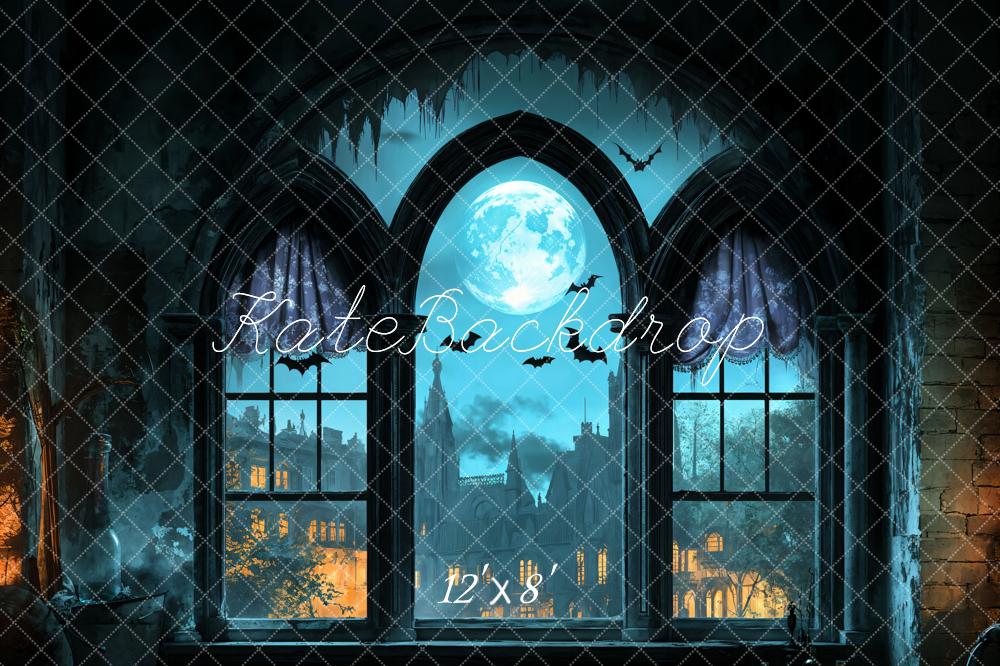 Kate Fleece Halloween Arch Backdrop Moonlit Night Designed by Emetselch - Kate Backdrop AU