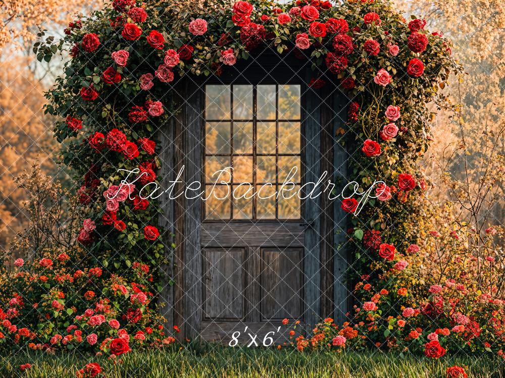 Kate Fleece Spring Rose Door Backdrop Designed by Emetselch - Kate Backdrop AU