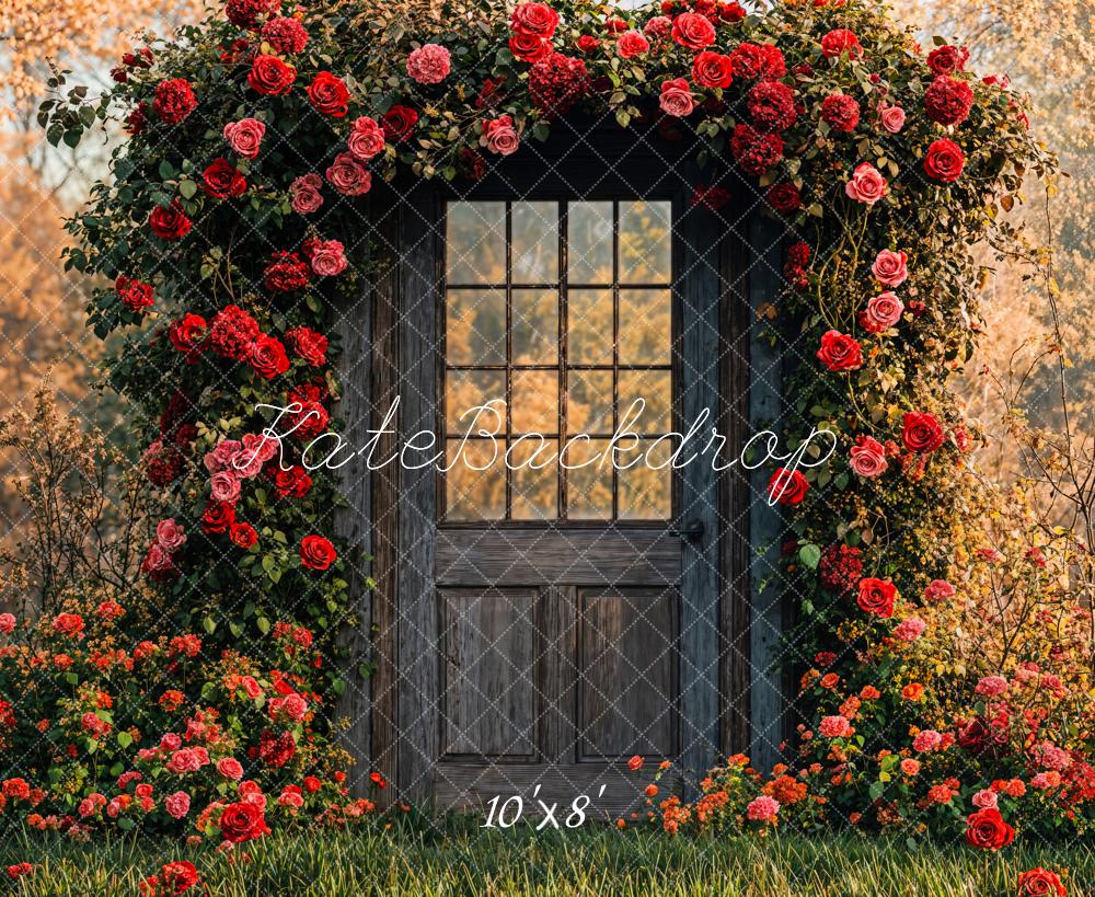 Kate Fleece Spring Rose Door Backdrop Designed by Emetselch - Kate Backdrop AU