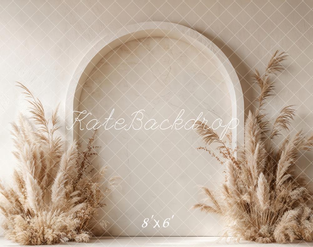 Kate Fleece Boho Arch Pampas Grass Backdrop Designed by Emetselch