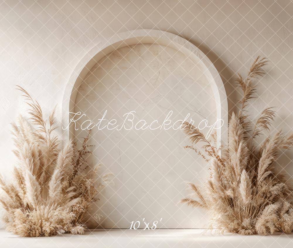 Kate Fleece Boho Arch Pampas Grass Backdrop Designed by Emetselch