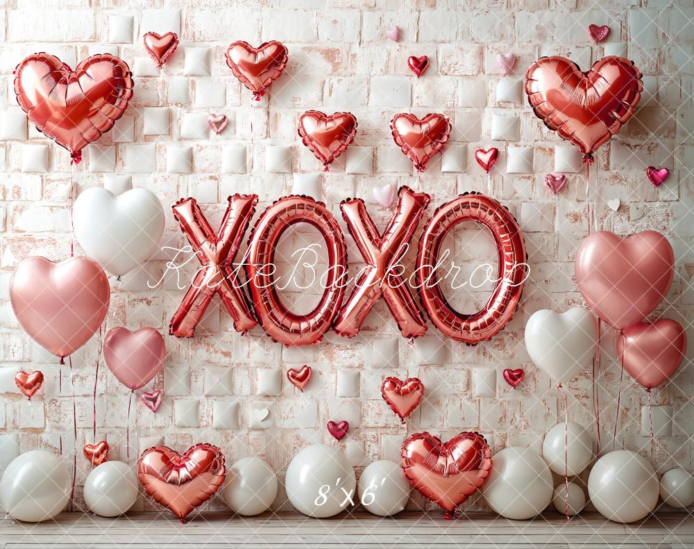 Kate Fleece Valentine's Day Heart Balloon Backdrop Designed by Emetselch