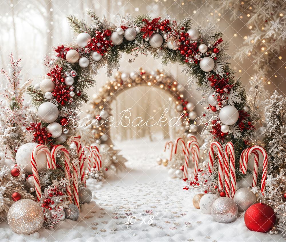 Kate Christmas Arch Decoration Snow Backdrop Designed by Emetselch - Kate Backdrop AU