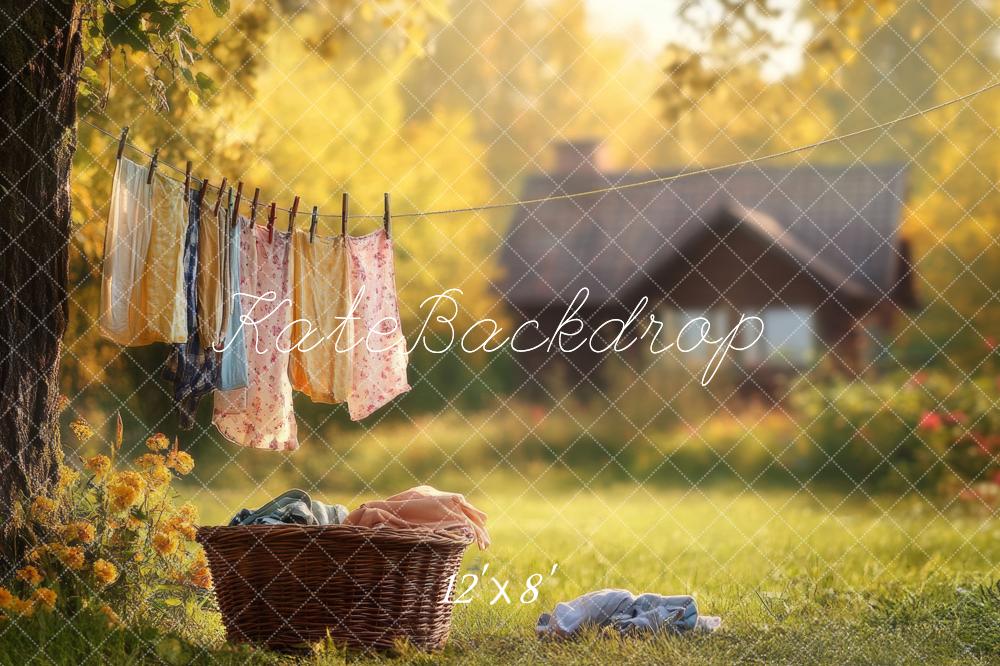 Kate Fleece Laundry Day Backdrop for Photography Designed by Lidia Redekopp