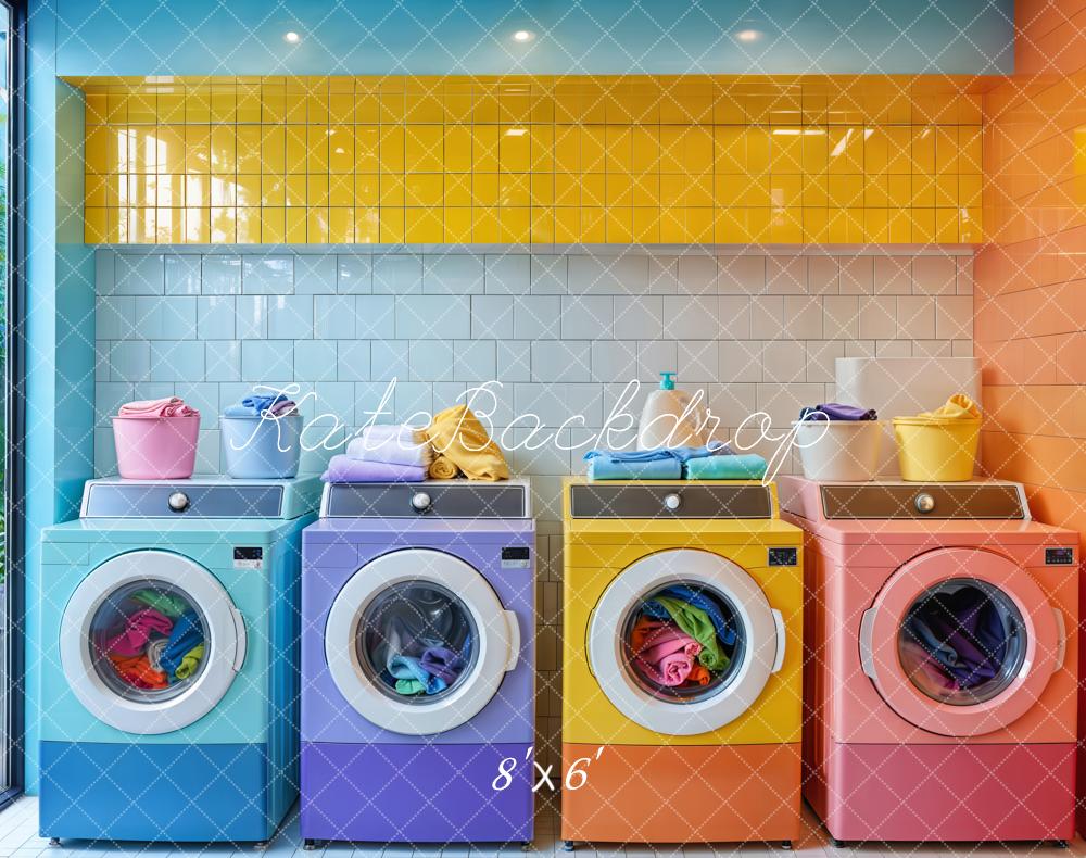 Kate Colorful Laundry Room Backdrop Designed by Emetselch - Kate Backdrop AU