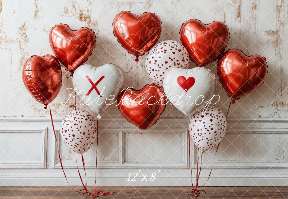 Kate Fleece Valentine Heart Balloon Wall Backdrop Designed by Emetselch - Kate Backdrop AU