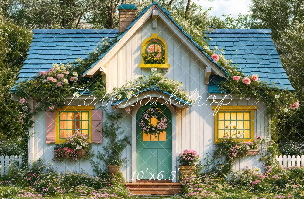 Kate Spring Cottage Garden Floral Backdrop Designed by Emetselch - Kate Backdrop AU