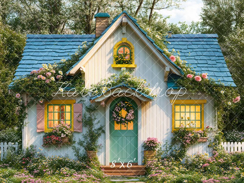 Kate Spring Cottage Garden Floral Backdrop Designed by Emetselch - Kate Backdrop AU