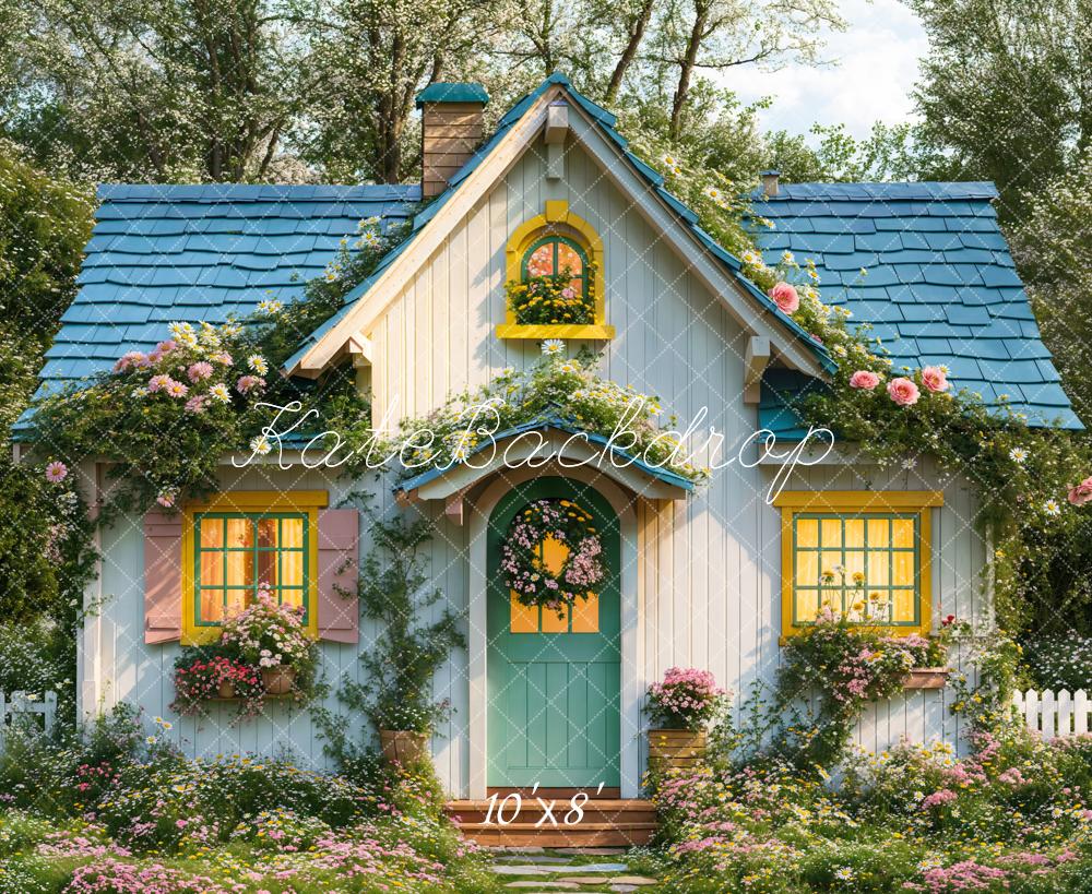 Kate Spring Cottage Garden Floral Backdrop Designed by Emetselch - Kate Backdrop AU