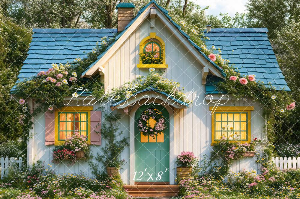 Kate Spring Cottage Garden Floral Backdrop Designed by Emetselch - Kate Backdrop AU