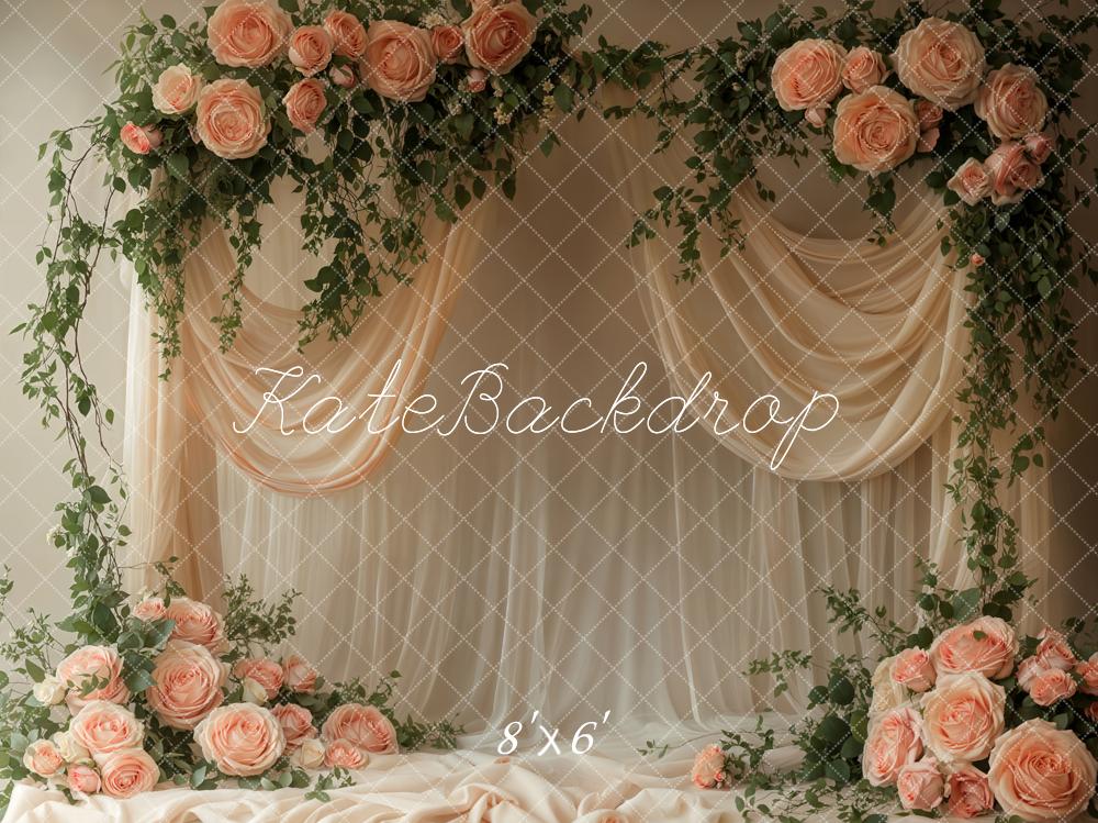 Kate Fleece Floral Mother's Day Tulle Spring Backdrop Designed by Emetselch - Kate Backdrop AU