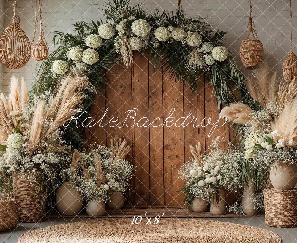 Kate Fleece Boho Wooden Door Backdrop Designed by Emetselch