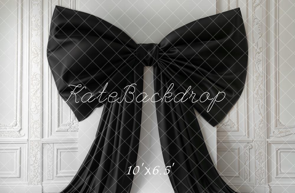 Kate Black Bow Vintage Wall Fleece Backdrop Designed by Chain Photography - Kate Backdrop AU