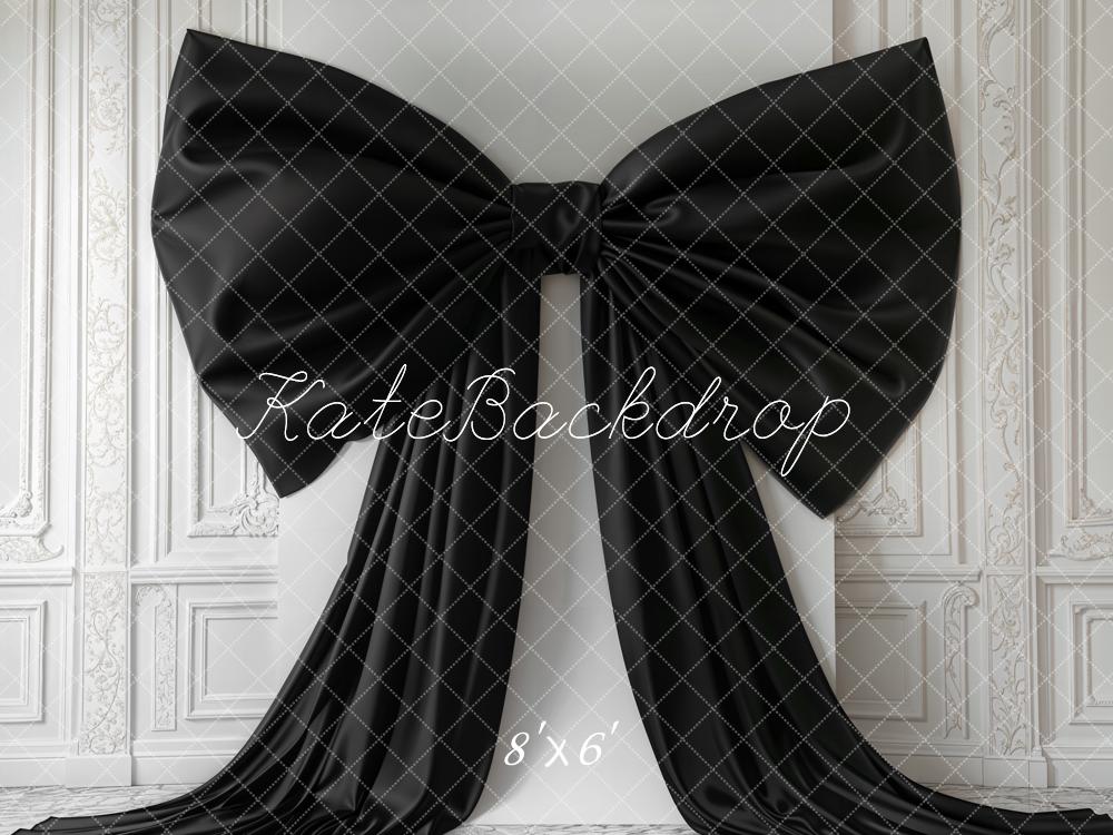 Kate Black Bow Vintage Wall Fleece Backdrop Designed by Chain Photography - Kate Backdrop AU