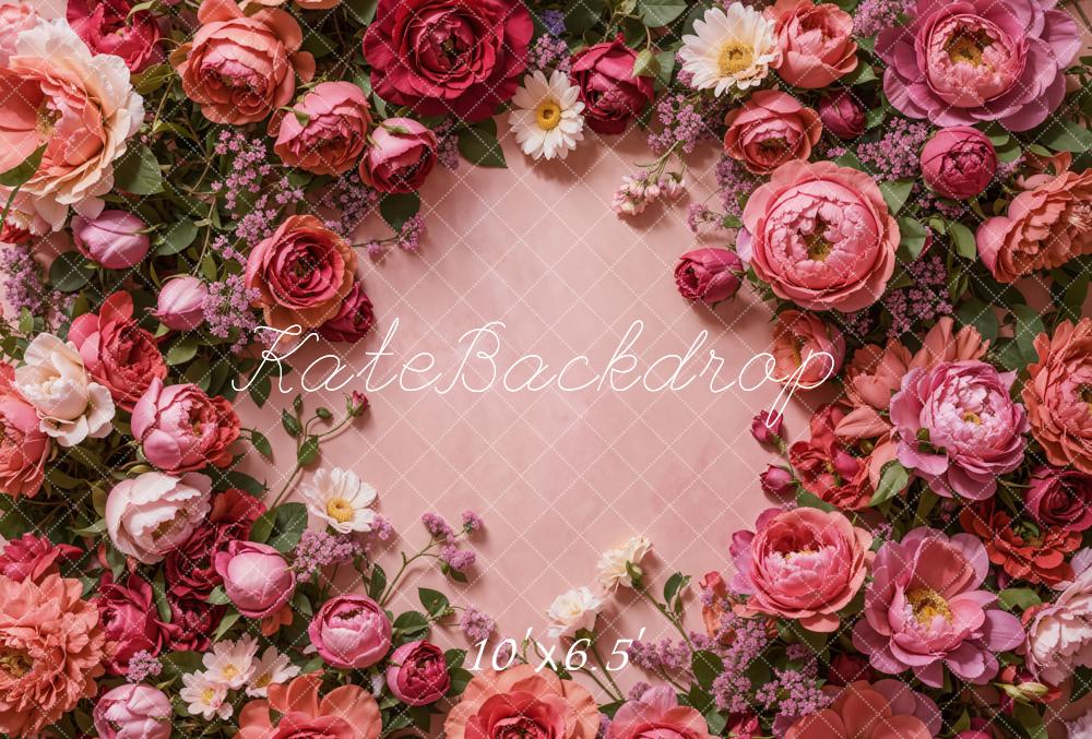 Kate Pink Newborn Flower Fleece Backdrop Designed by Emetselch