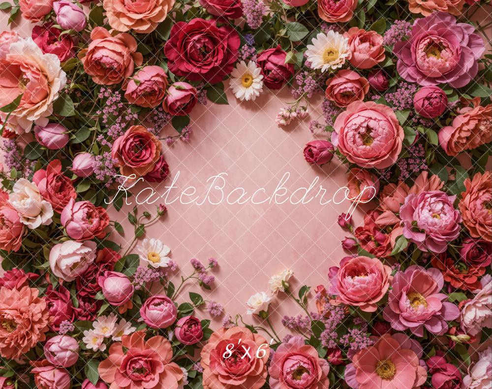 Kate Pink Newborn Flower Fleece Backdrop Designed by Emetselch