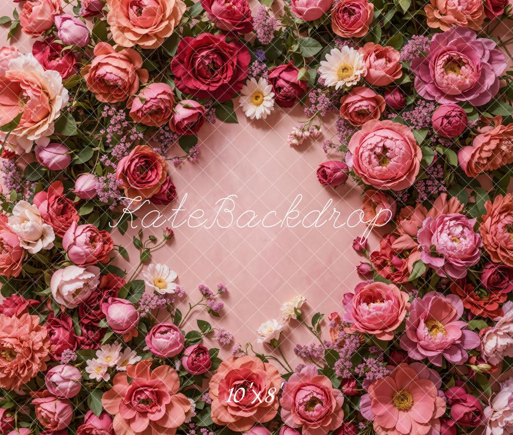 Kate Pink Newborn Flower Fleece Backdrop Designed by Emetselch