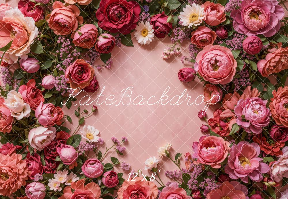 Kate Pink Newborn Flower Fleece Backdrop Designed by Emetselch