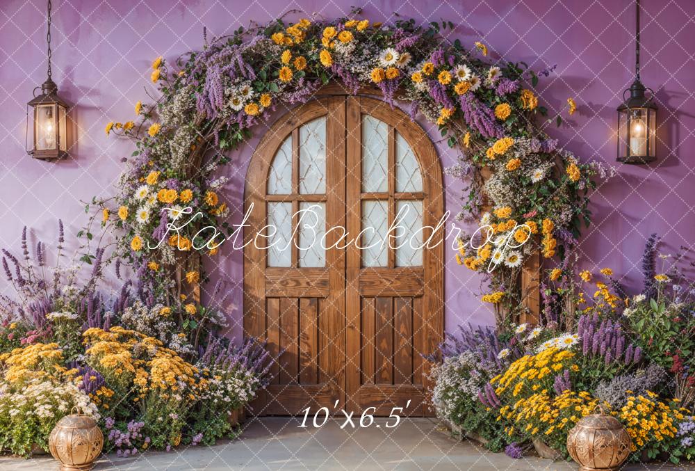 Kate Arch Purple Door Spring Fleece Backdrop Designed by Emetselch - Kate Backdrop AU