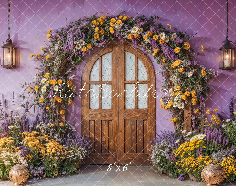 Kate Arch Purple Door Spring Fleece Backdrop Designed by Emetselch - Kate Backdrop AU