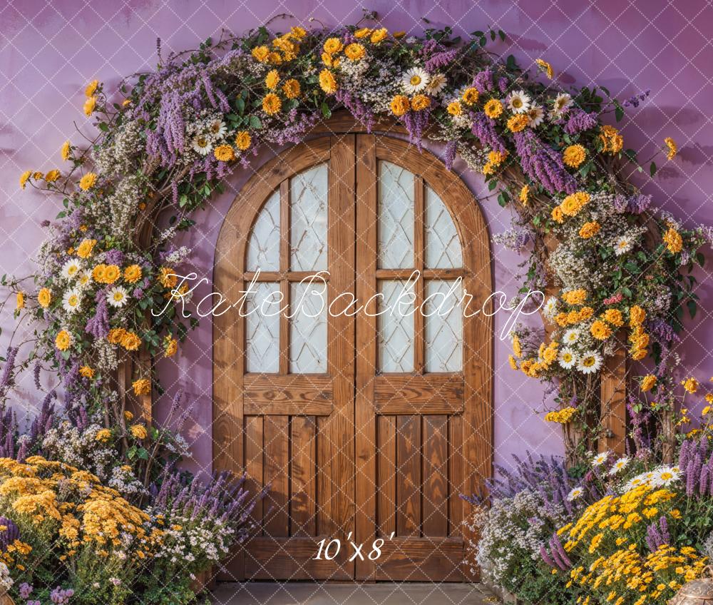 Kate Arch Purple Door Spring Fleece Backdrop Designed by Emetselch - Kate Backdrop AU