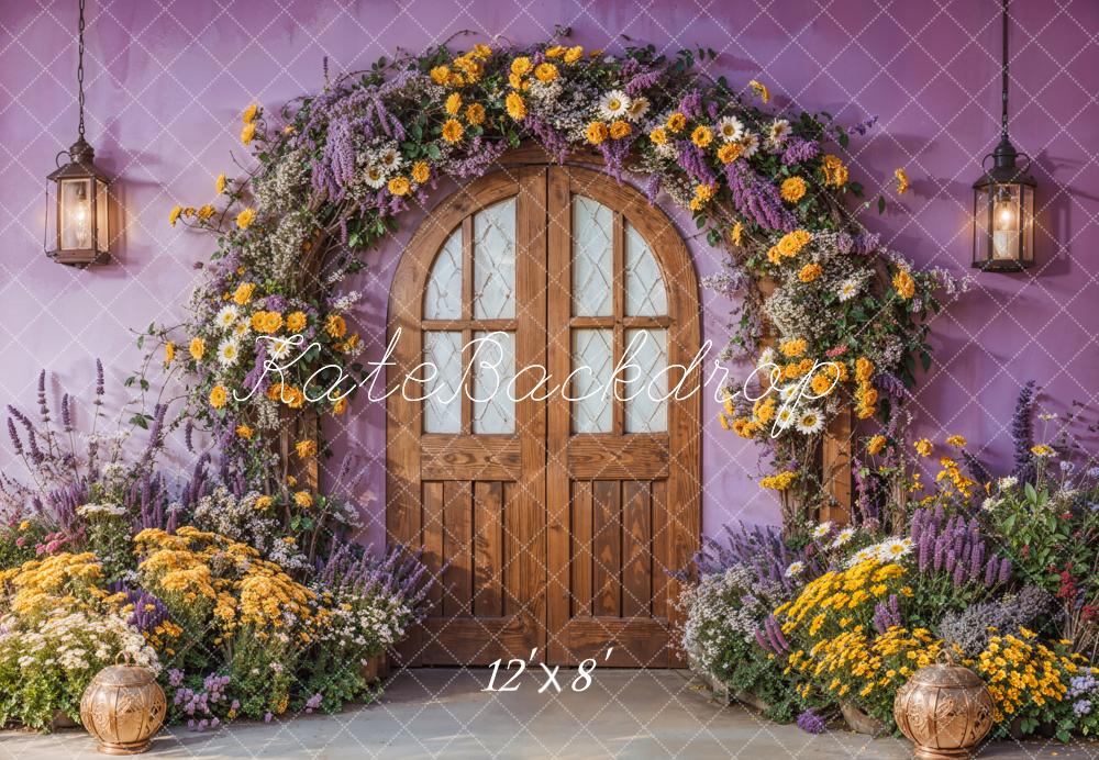 Kate Arch Purple Door Spring Fleece Backdrop Designed by Emetselch - Kate Backdrop AU