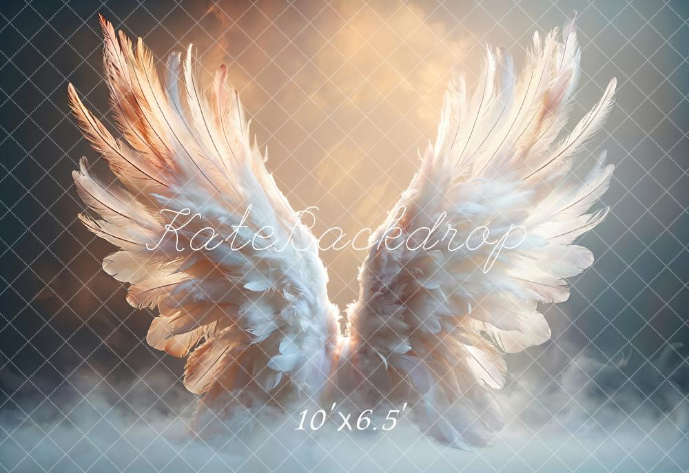 Kate Fleece Angel Wings Sunset Backdrop Designed by Emetselch