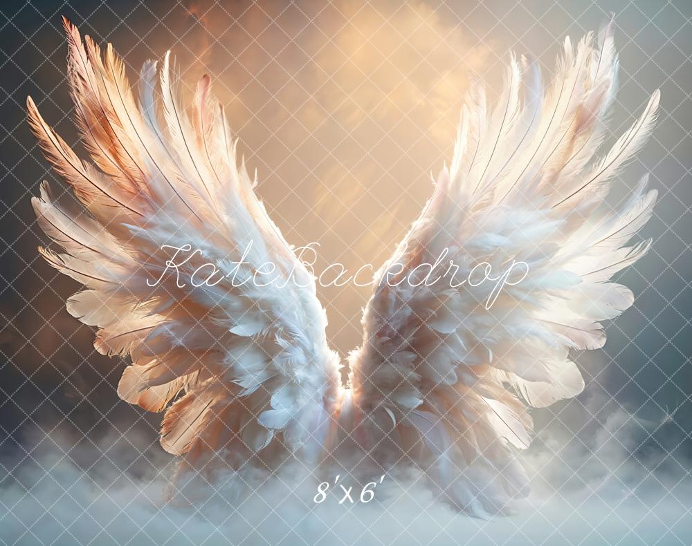 Kate Fleece Angel Wings Sunset Backdrop Designed by Emetselch