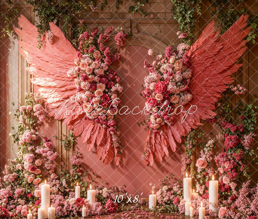 Kate Mother's Day Pink Wings Fleece Backdrop Designed by Emetselch - Kate Backdrop AU