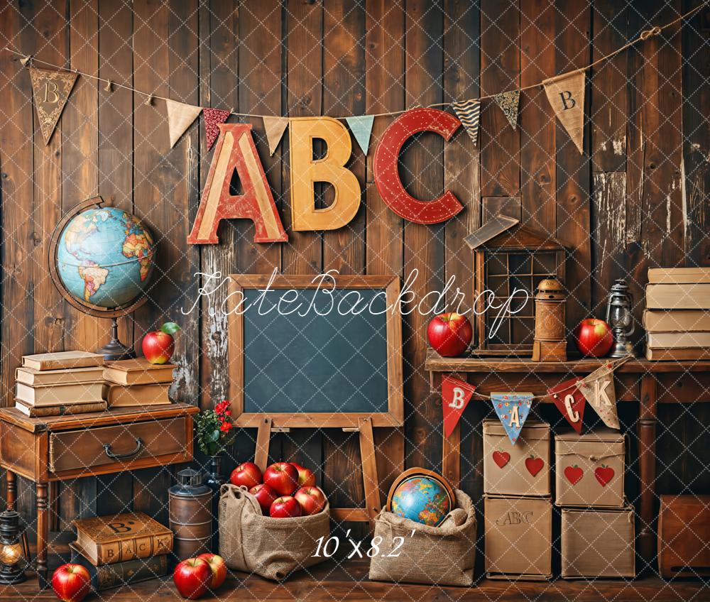 Kate Back to School Apple ABC Backdrop Designed by Emetselch