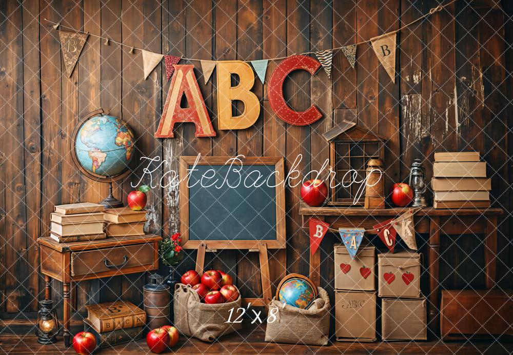 Kate Back to School Apple ABC Backdrop Designed by Emetselch