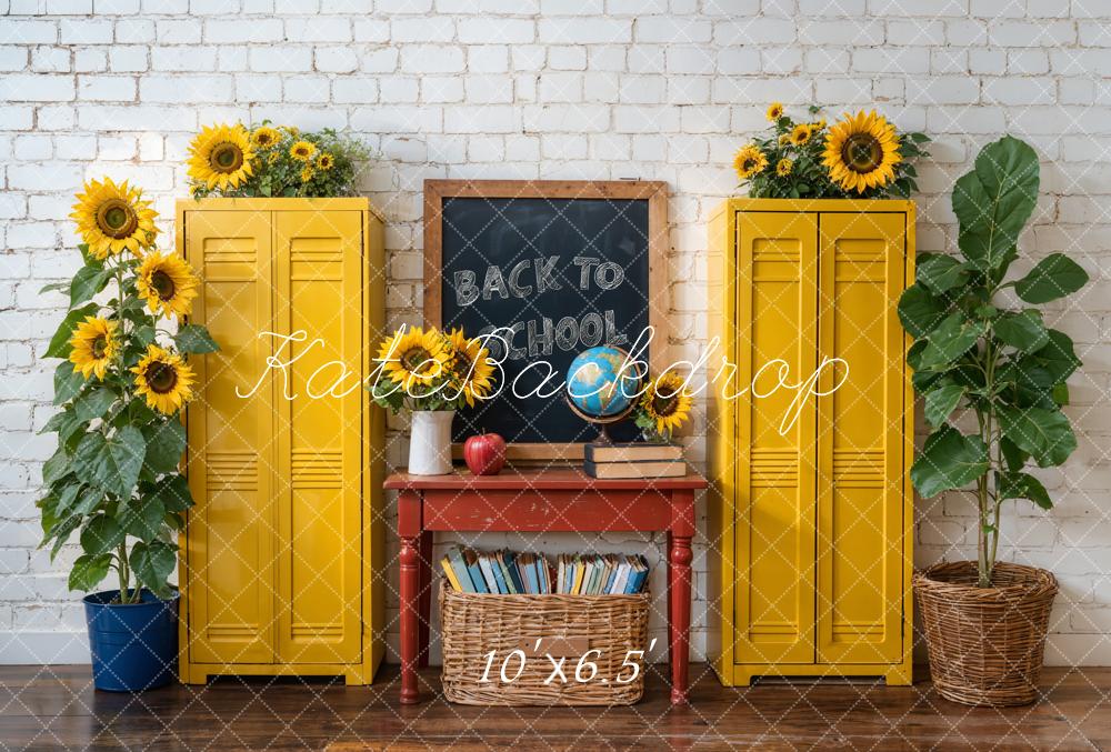 Kate Fleece Back to School Sunflower Backdrop Designed by Emetselch
