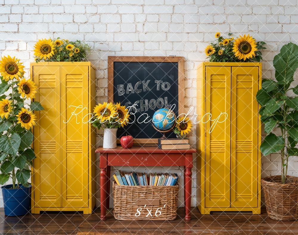 Kate Fleece Back to School Sunflower Backdrop Designed by Emetselch