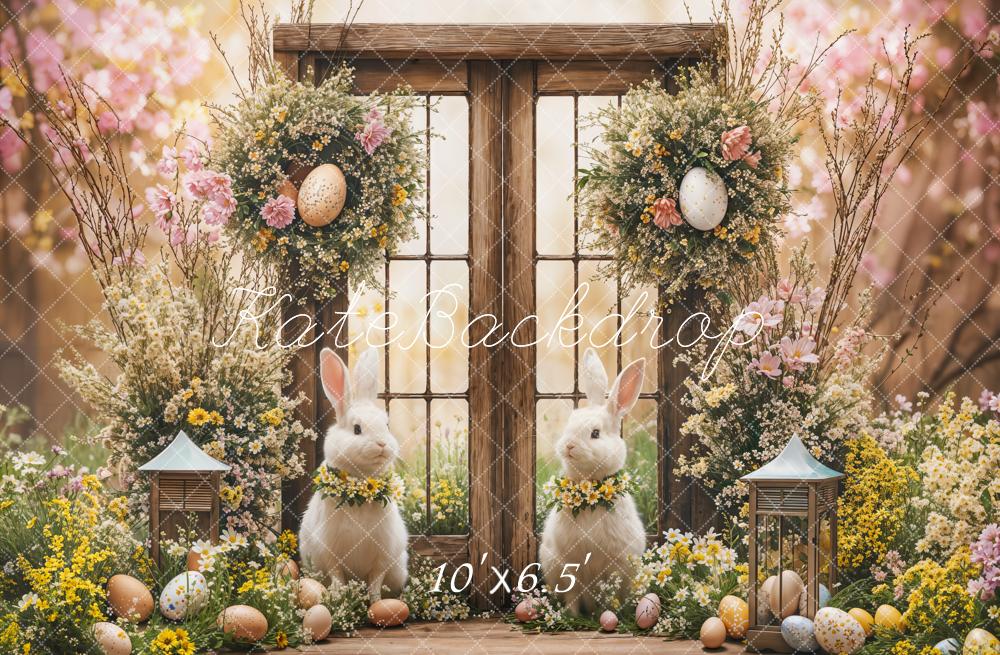 Kate Fleece Spring Easter Bunny Backdrop Designed by Emetselch - Kate Backdrop AU