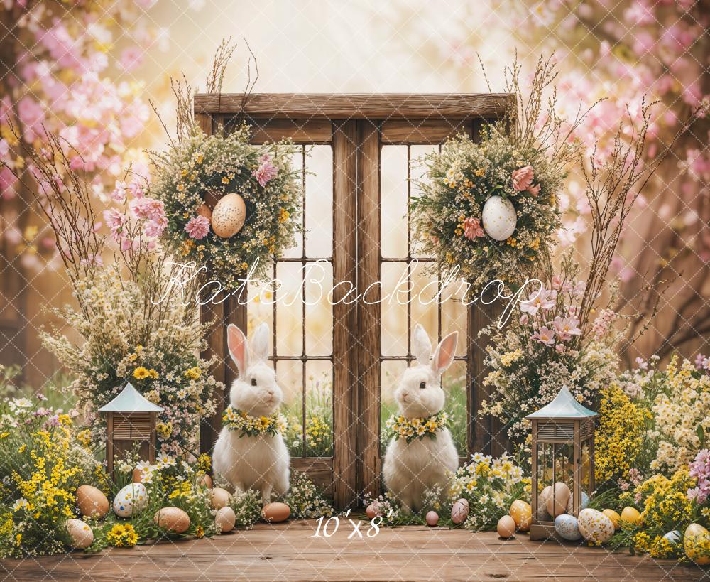 Kate Fleece Spring Easter Bunny Backdrop Designed by Emetselch - Kate Backdrop AU