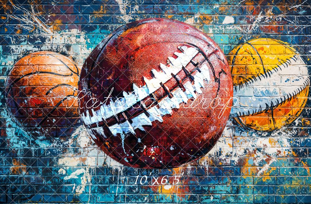 Kate Fleece Sports Graffiti Wall Backdrop Designed by Emetselch