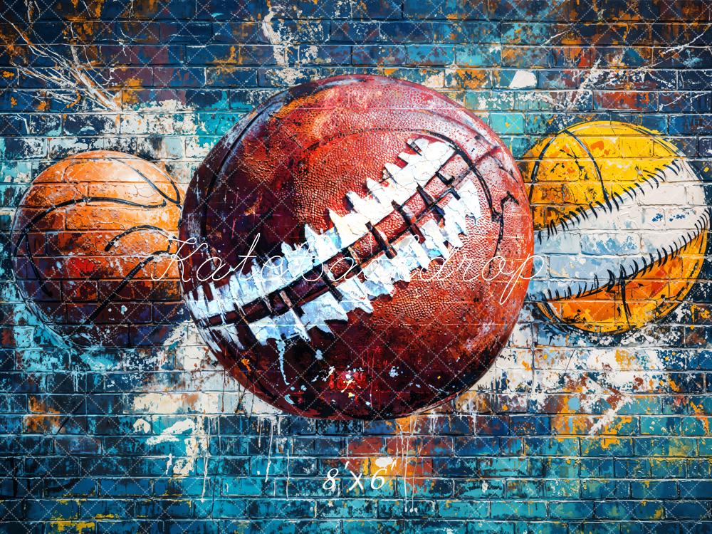 Kate Fleece Sports Graffiti Wall Backdrop Designed by Emetselch