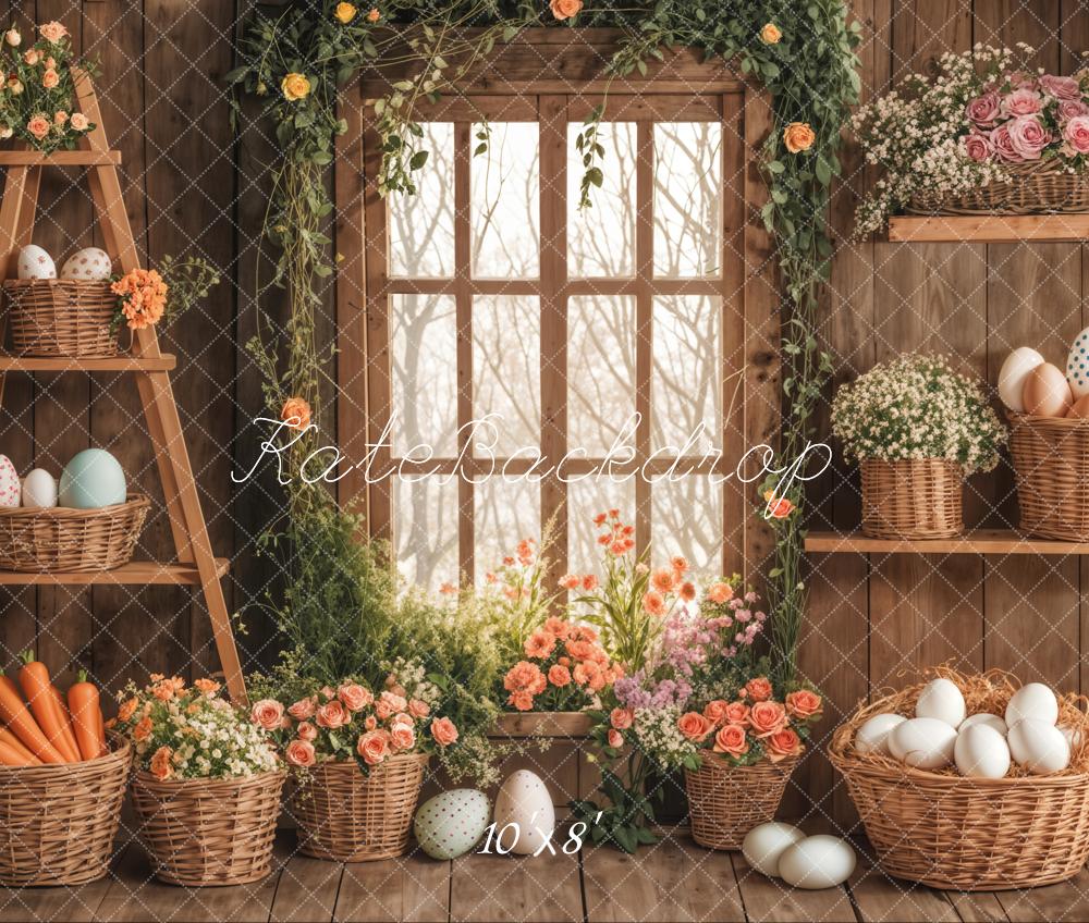 Kate Fleece Easter Wood Window Backdrop Designed by Emetselch