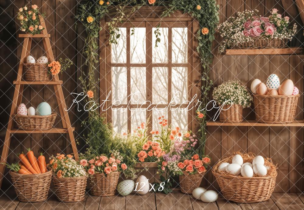 Kate Fleece Easter Wood Window Backdrop Designed by Emetselch