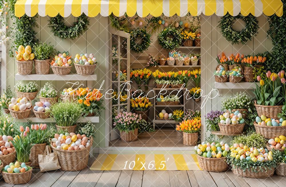 Kate Easter Egg Flower Shop Fleece Backdrop Spring Designed by Emetselch
