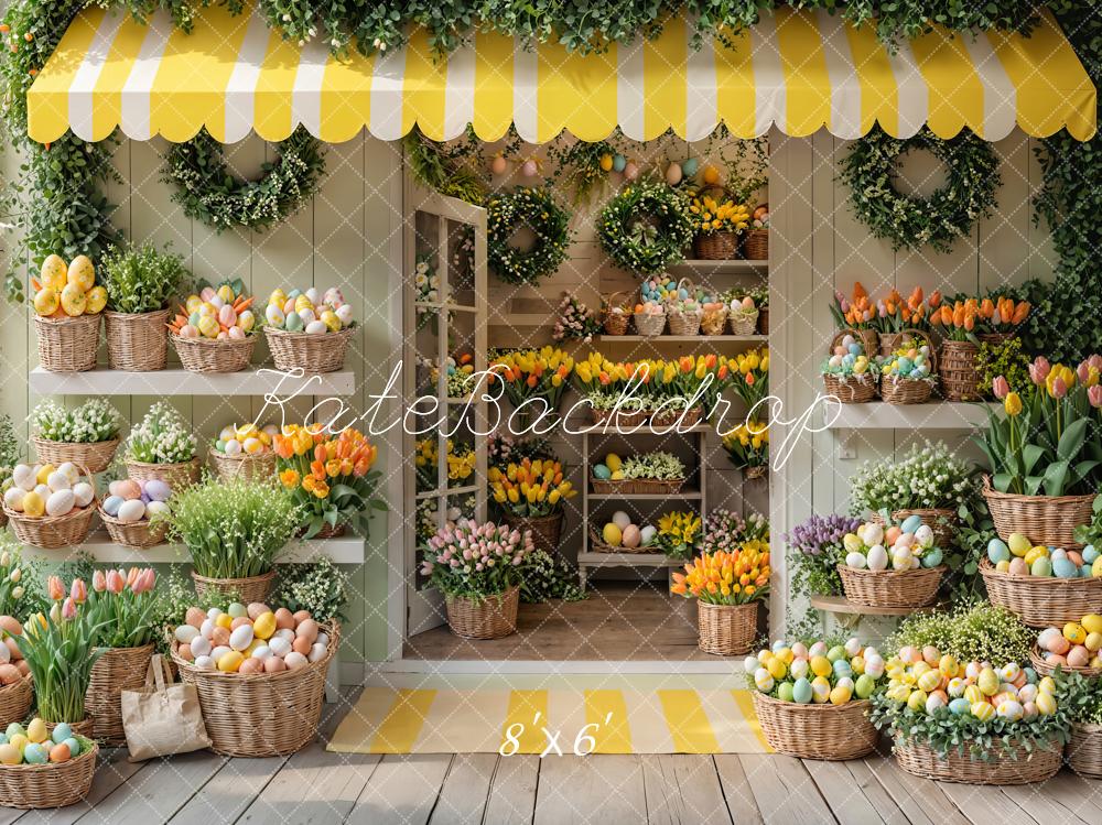Kate Easter Egg Flower Shop Fleece Backdrop Spring Designed by Emetselch