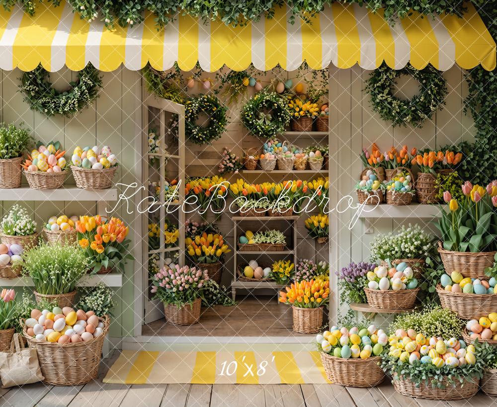 Kate Easter Egg Flower Shop Fleece Backdrop Spring Designed by Emetselch