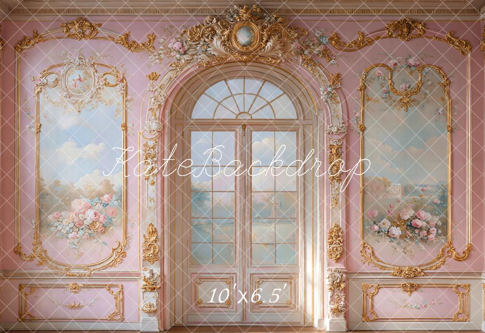 Kate Fleece Elegant Arch Vintage Pink Wall Backdrop Designed by Emetselch - Kate Backdrop AU
