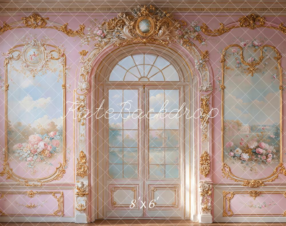 Kate Fleece Elegant Arch Vintage Pink Wall Backdrop Designed by Emetselch - Kate Backdrop AU