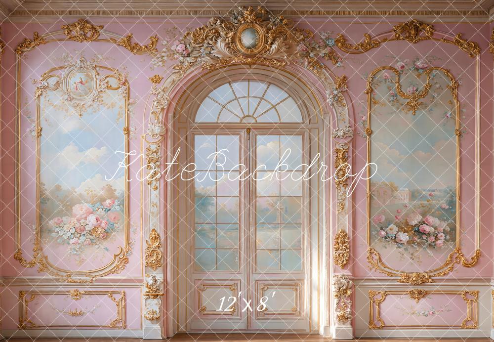 Kate Fleece Elegant Arch Vintage Pink Wall Backdrop Designed by Emetselch - Kate Backdrop AU