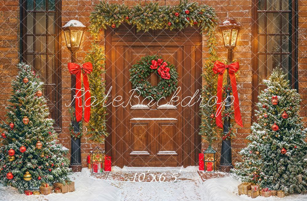 Kate Fleece Christmas Outdoor Snow Backdrop Designed by Emetselch