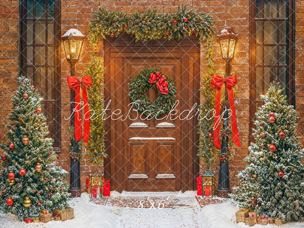 Kate Fleece Christmas Outdoor Snow Backdrop Designed by Emetselch