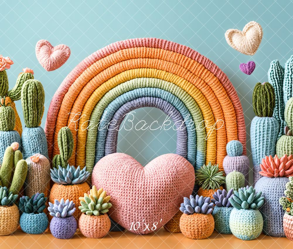 Kate Fleece Cactus Rainbow Backdrop Cake Smash Designed by Emetselch