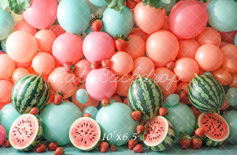 Kate Fleece Summer Cake Smash Watermelon Backdrop Designed by Emetselch