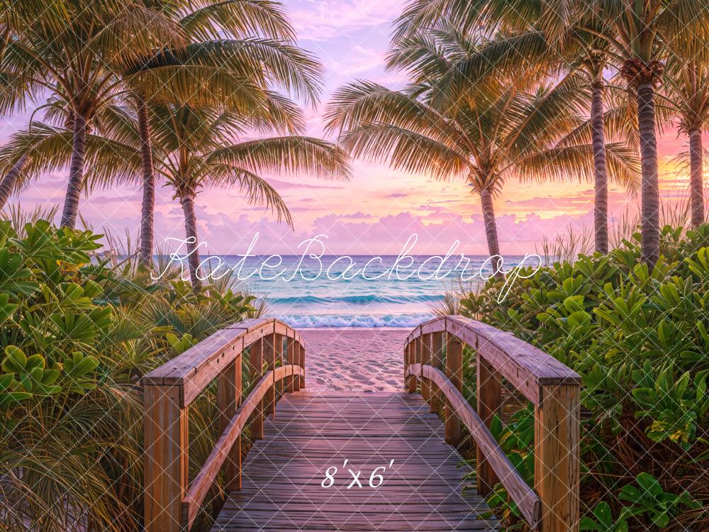 Kate Fleece Beach Tropical Backdrop Designed by Emetselch